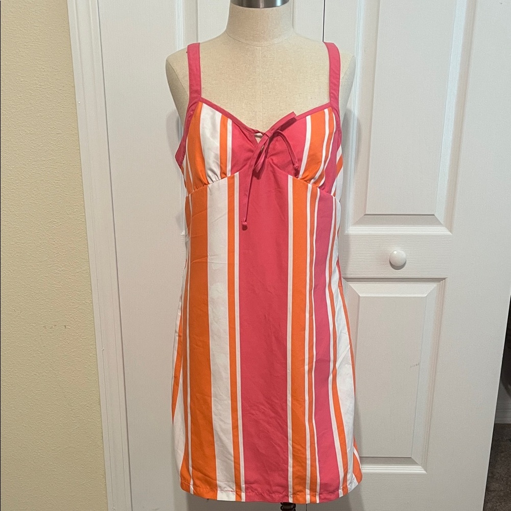Pink, White and Orange Reversible Sundress - Picture 2 of 6